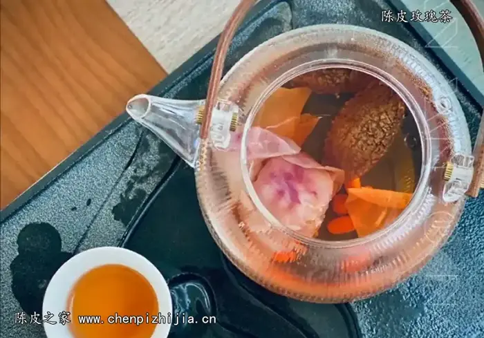 陈皮玫瑰花茶图片